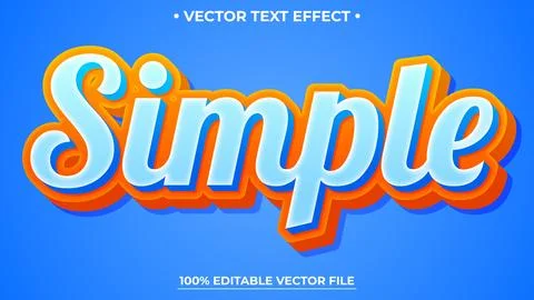 Editable text effect Editable Simple 3d Colorful font style perfect for log.. Stock Illustration
