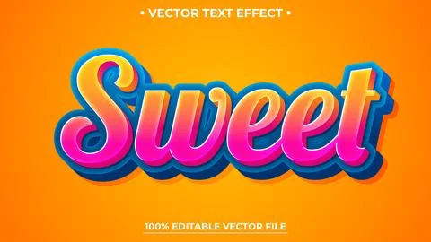 Editable text effect Editable Sweet 3d Colorful font style perfect for logo.. イラスト素材