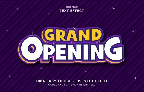 Editable text effect, Elegant Grand Opening style Stock Illustration