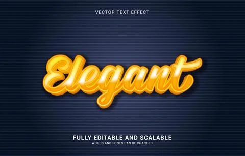 Editable text effect, Elegant style Stock Illustration