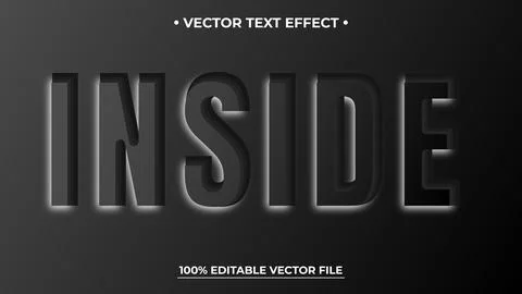 Editable text effect in embedded characters style Stock Illustration