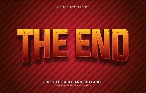 Editable text effect, the End style Stock Illustration