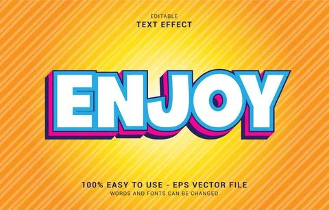 Editable text effect, Enjoy style Stock Illustration