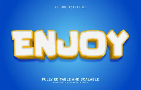 Editable text effect, Enjoy style Stock Illustration