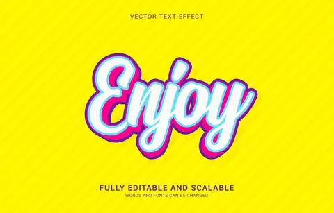 Editable text effect, Enjoy style Stock Illustration