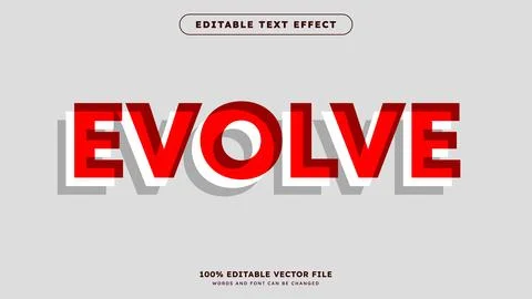 Editable text effect Evolve text with modern color style イラスト素材