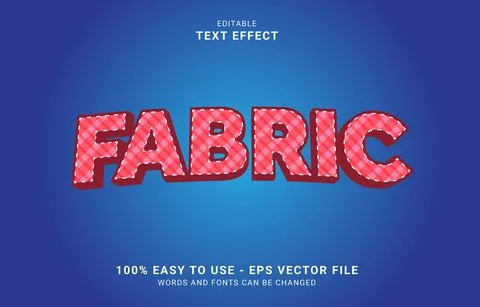 Editable text effect, fabric style Stock Illustration