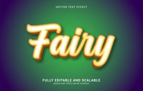 Editable text effect, Fairy style Stock Illustration