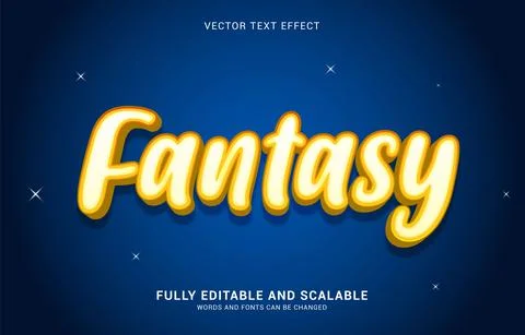 Editable text effect, Fantasy style Stock Illustration