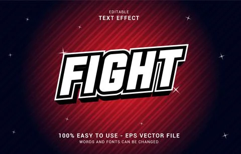 Editable text effect, Fight style Illustrazione stock