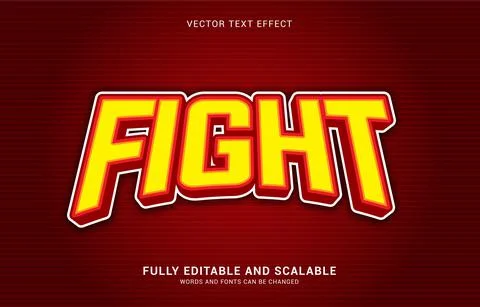 Editable text effect, Fight style Stock Illustration