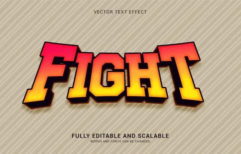 Editable text effect, Fight style Stock Illustration