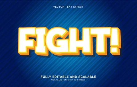 Editable text effect, Fight style Illustrazione stock