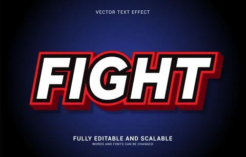 Editable text effect, Fight style Stock Illustration