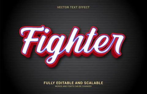 Editable text effect, Fighter style Stock Illustration