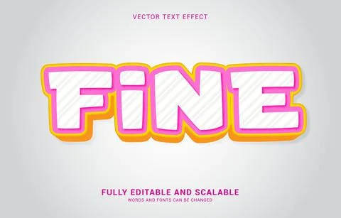 Editable text effect, Fine style Stock Illustration