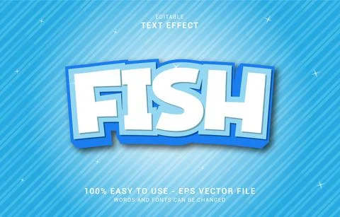Editable text effect, Fish style Stock Illustration