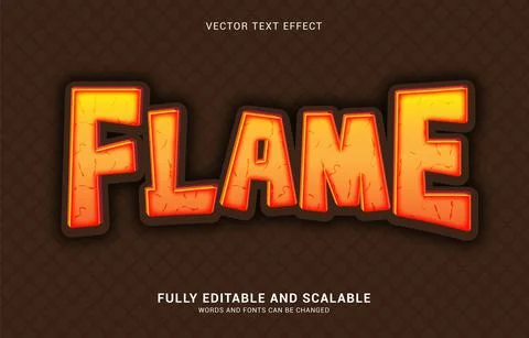 Editable text effect, Flame style Stock Illustration