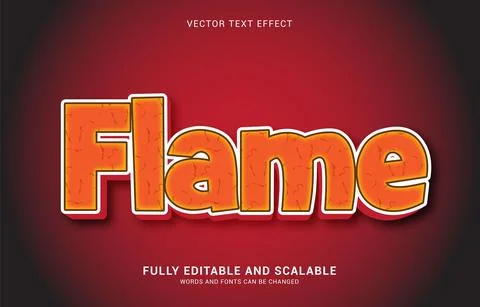 Editable text effect, Flame style Stock Illustration