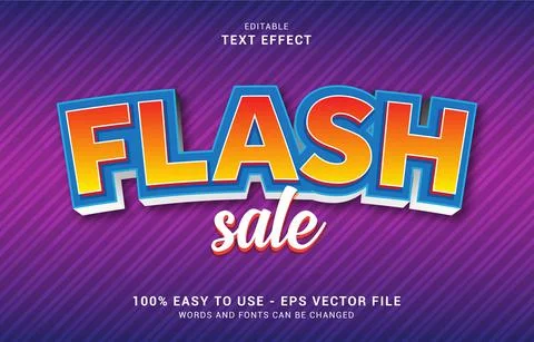 Editable text effect, Flash Sale style Stock Illustration