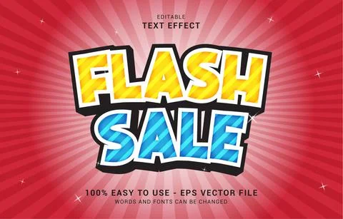Editable text effect, Flash Sale style Stock Illustration