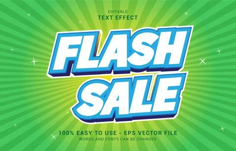 Editable text effect, Flash Sale style Stock Illustration