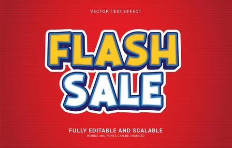 Editable text effect, Flash Sale style Stock Illustration