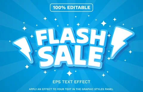 Editable text effect. Flash sale template. Retro style. Vector illustration 스톡 일러스트