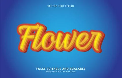 Editable text effect, Flower style Stock Illustration