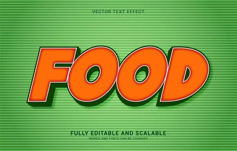Editable text effect, Food style Stock Illustration