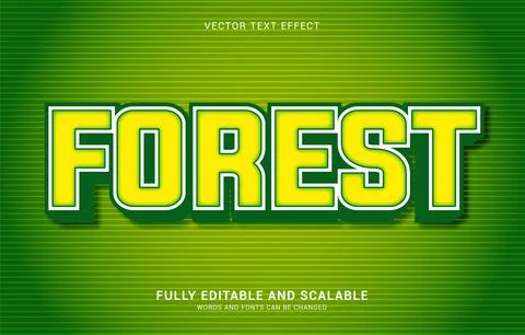 Editable text effect, Forest style Stock Illustration