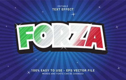 Editable text effect, Forza Italy style Stock Illustration