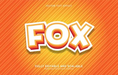 Editable text effect, Fox style Stock Illustration