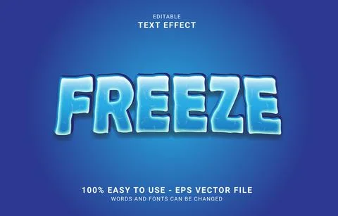 Editable text effect, freeze style Stock Illustration