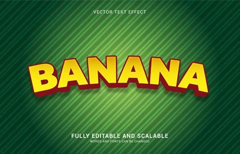 Editable text effect, Fresh Banana style Stock Illustration