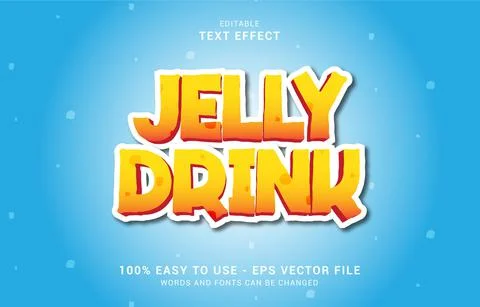 Editable text effect, Fresh Jelly Drink style Stock Illustration