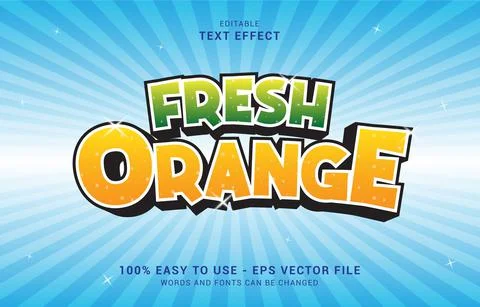 Editable text effect, Fresh Orange style Stock Illustration