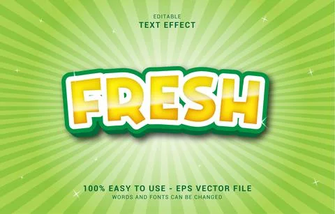 Editable text effect, Fresh style Stock Illustration