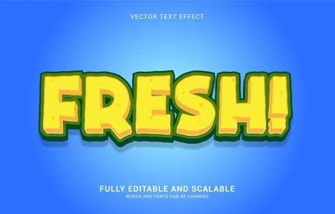 Editable text effect, Fresh style Stock Illustration