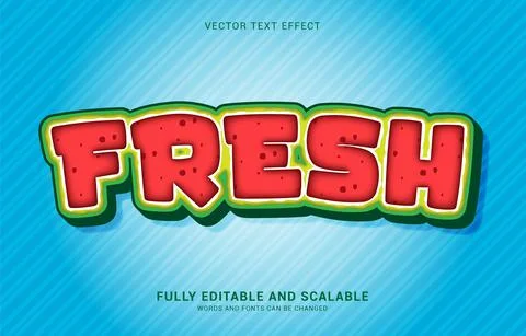 Editable text effect, Fresh style Stock Illustration