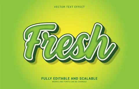Editable text effect, Fresh style Stock Illustration