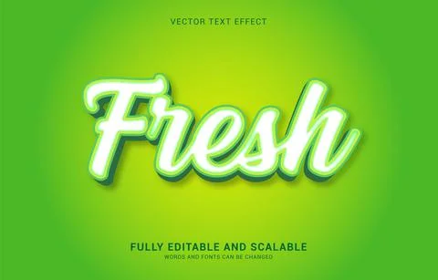 Editable text effect, Fresh style Stock Illustration