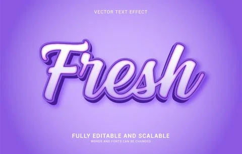 Editable text effect, Fresh style Stock Illustration