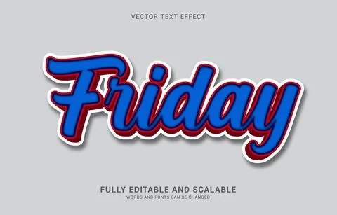 Editable text effect, Friday style Illustrazione stock