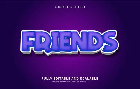 Editable text effect, Friends style Stock Illustration
