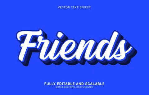 Editable text effect, Friends style Stock Illustration