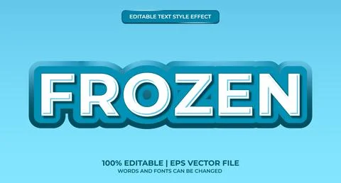 Editable text effect, frozen ice text style Stock Illustration