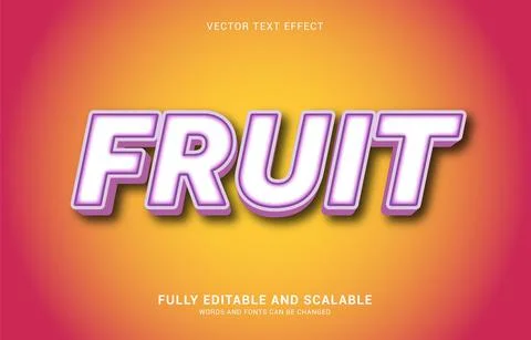 Editable text effect, Fruit style Stock Illustration