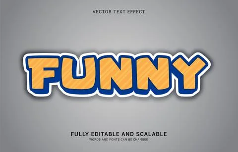 Editable text effect, Funny style Stock Illustration