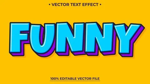 Editable text effect Funny3d Cartoon template style premium vector Stock Illustration